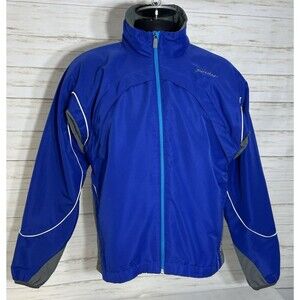SWIX Light Weight Cycling Running REFLECTIVE Jacket Coat Mens Size XL Blue Gray